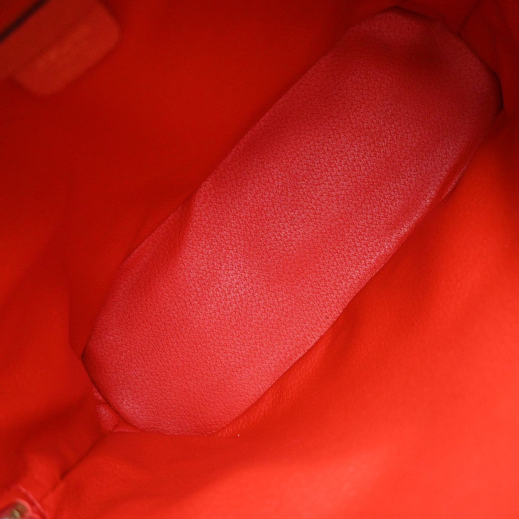 Celine Vintage Convertible Bowler Bag Leather Red Leather Handbag (Authentic  )