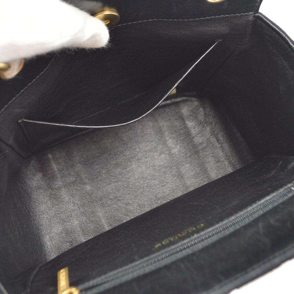 Chanel Chocolate Bar Chain Tote Quilted Jersey Black Cotton Handbag (Authentic  )
