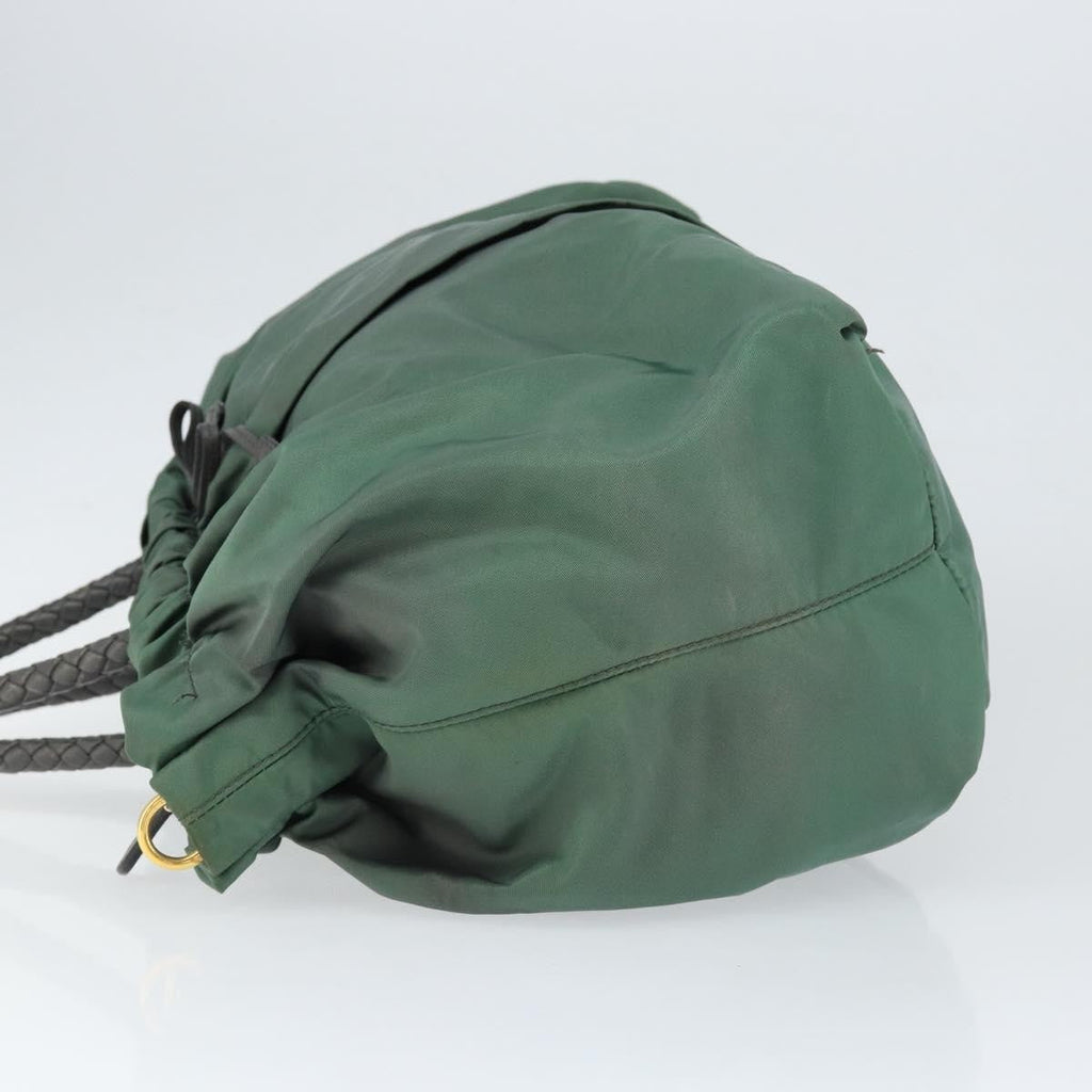Prada Convertible Bow Tote Tessuto Green Nylon Handbag (Authentic  )