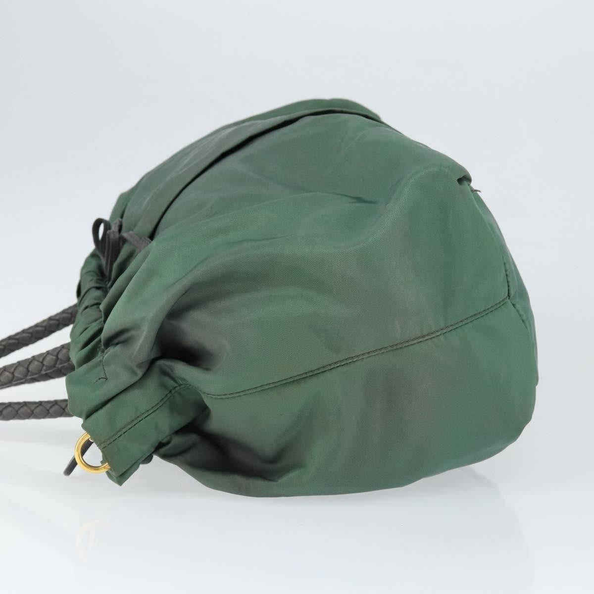 Prada Convertible Bow Tote Tessuto Green Nylon Handbag (Authentic  )