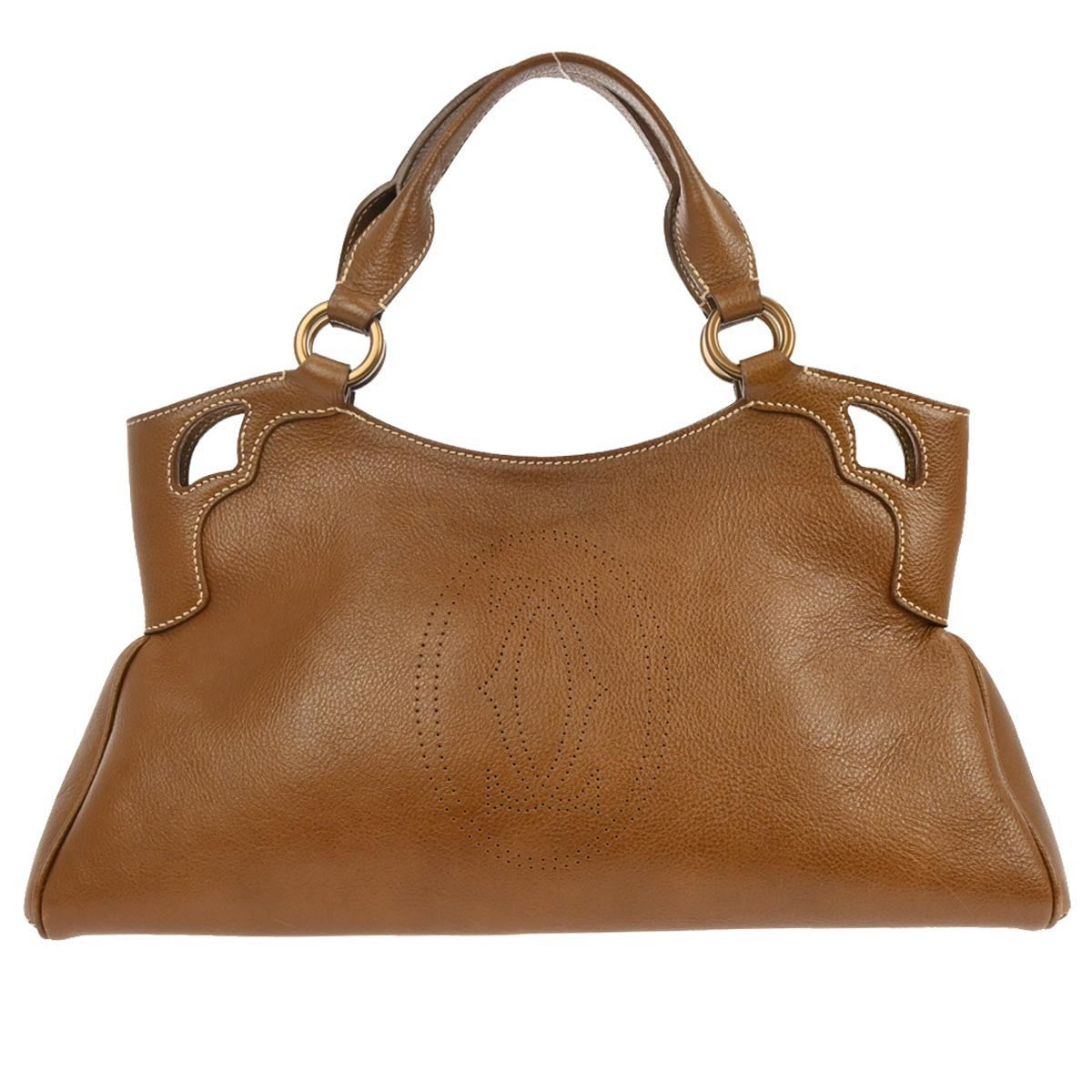 Cartier Marcello Handbag Leather Brown Leather Handbag ( )