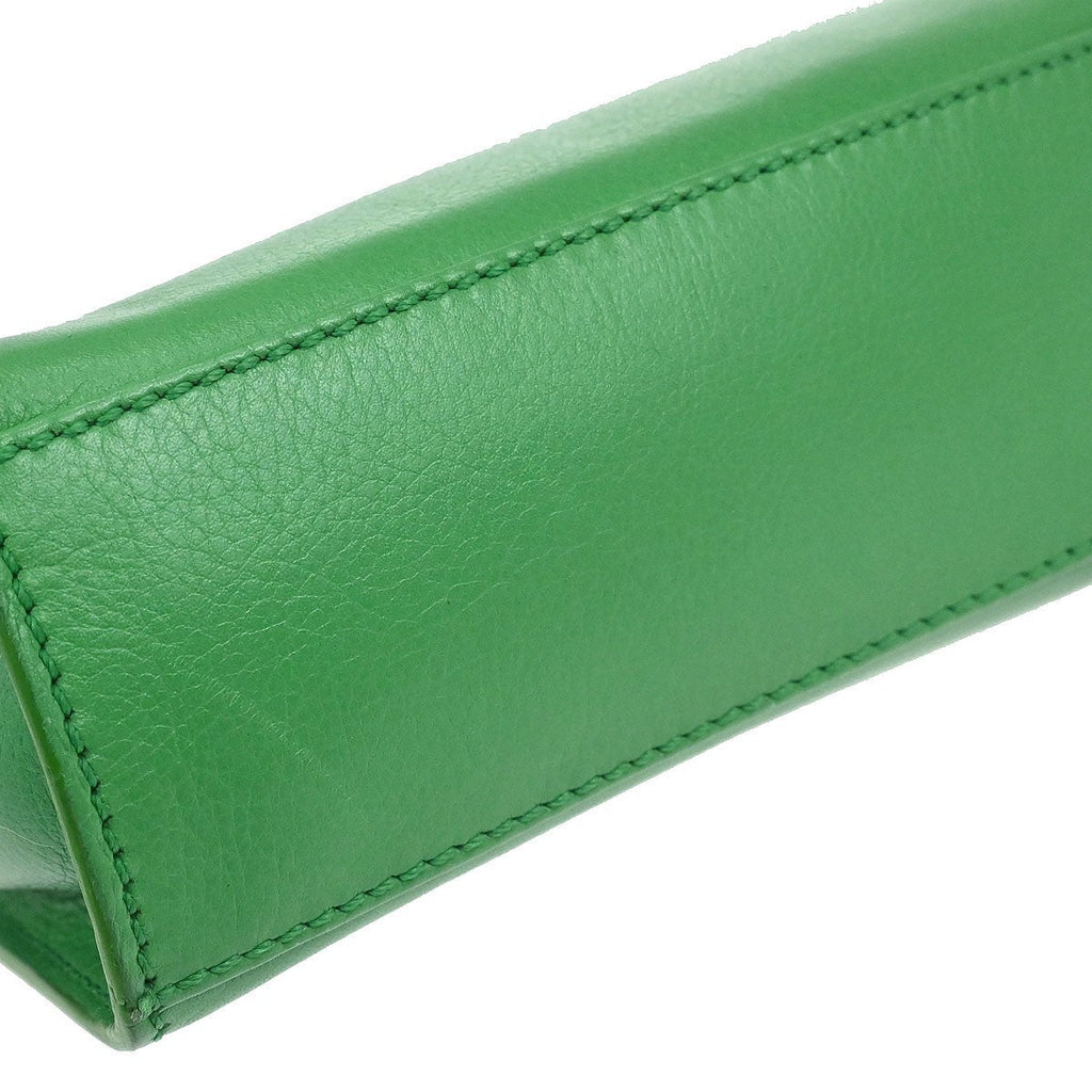 Celine Handbag Leather Green Leather Handbag (Authentic  )
