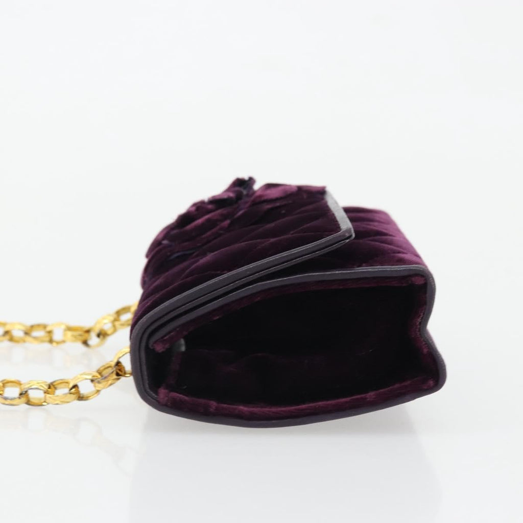 Chanel Wallet On Chain Quilted Velvet Purple Velvet Handbag ( )