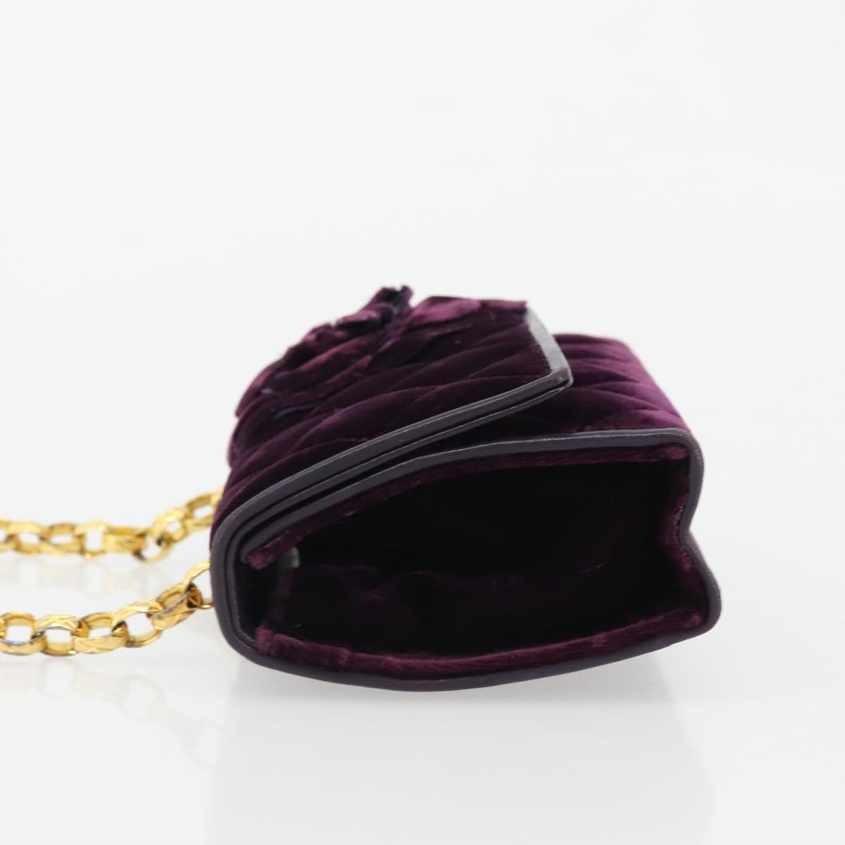 Chanel Wallet On Chain Quilted Velvet Purple Velvet Handbag ( )