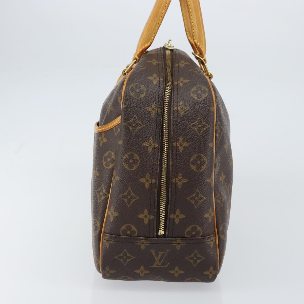 Louis Vuitton Deauville Handbag Monogram Canvas Brown Canvas Handbag (Authentic  )