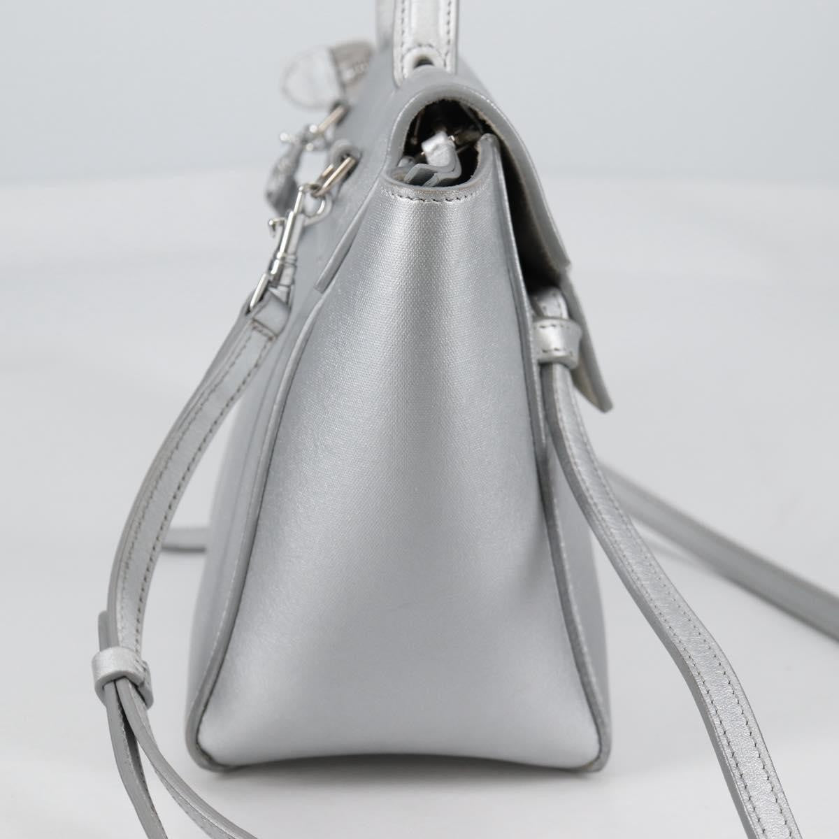 Celine Belt Bag Textured Leather Silver Leather Handbag (Authentic  )