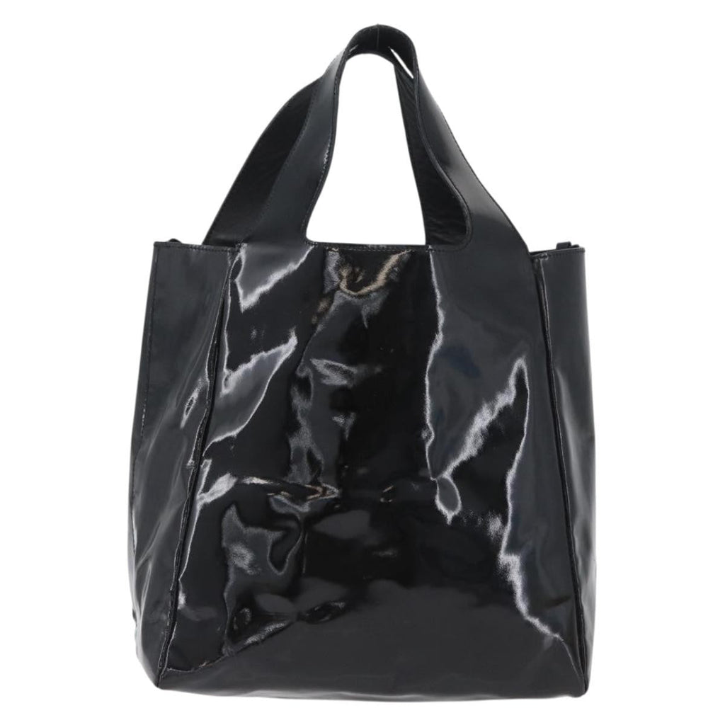 Prada Vintage Handbag Patent Leather Black Patent_Leather Handbag (Authentic  )