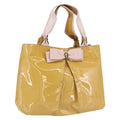 Salvatore Ferragamo Vala Handbag Patent Leather Yellow Patent_Leather Handbag (Authentic  )