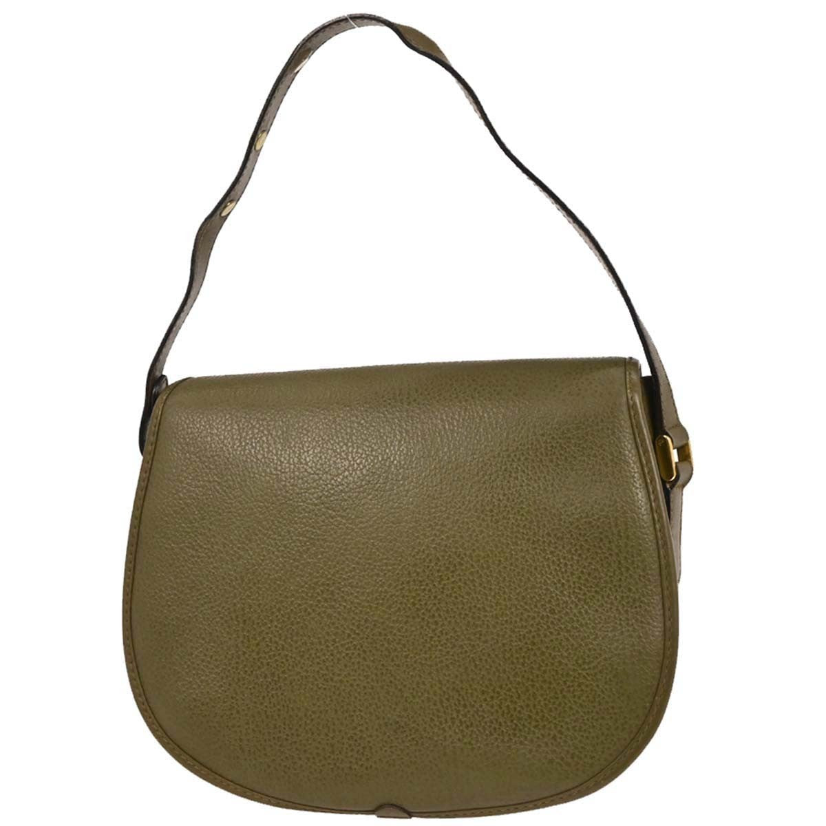 Gucci Vintage Handbag Leather Green Leather Handbag (Authentic  )