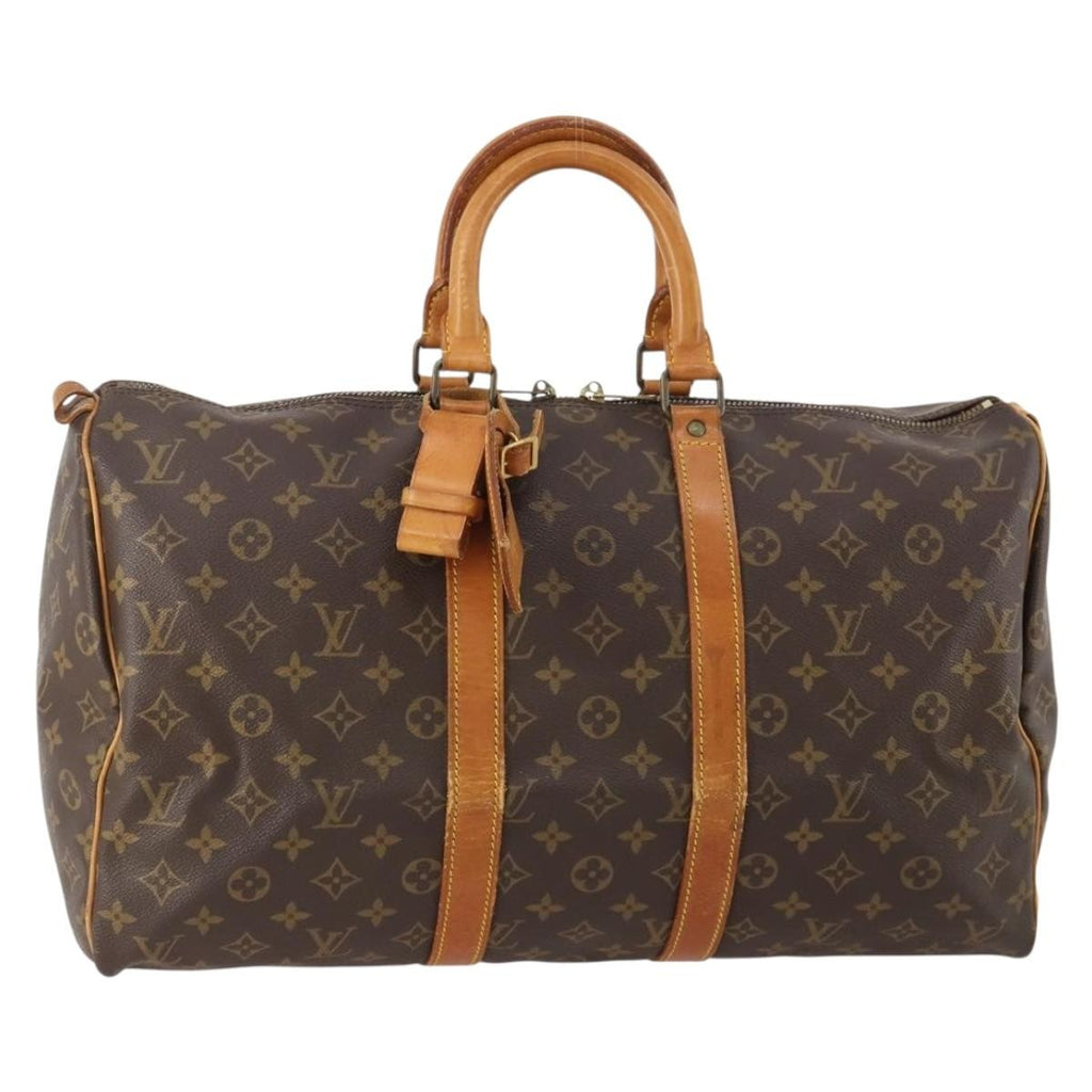 Louis Vuitton Keepall Bag Monogram Canvas Brown Canvas Handbag ( )