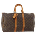 Louis Vuitton Keepall Bag Monogram Canvas Brown Canvas Handbag ( )