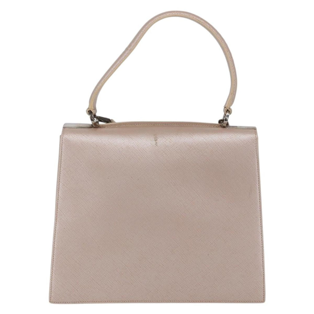 Salvatore Ferragamo Gancini Handbag Leather Pink Leather Handbag (Authentic  )