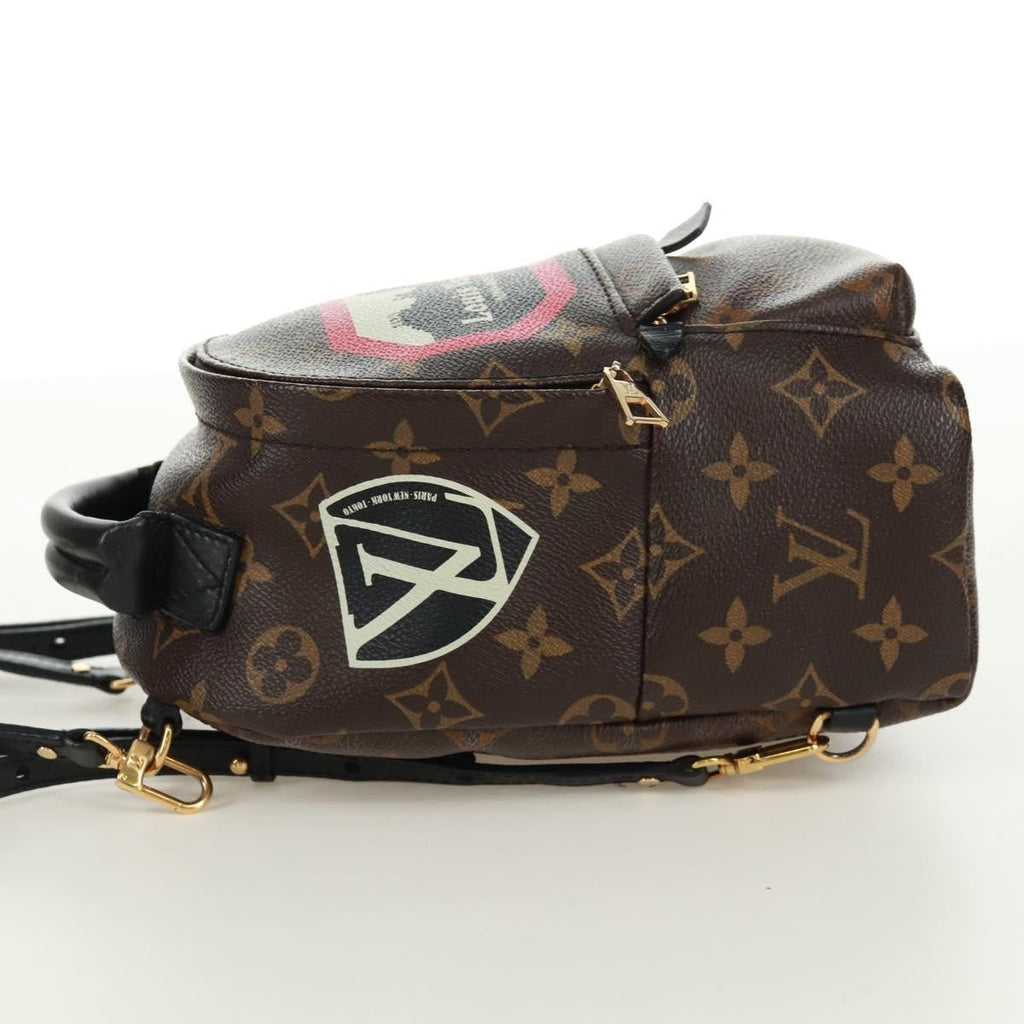 Louis Vuitton Palm Springs Backpack Limited Edition World Tour Monogram Canvas Brown Canvas Backpack Bag (Authentic  )