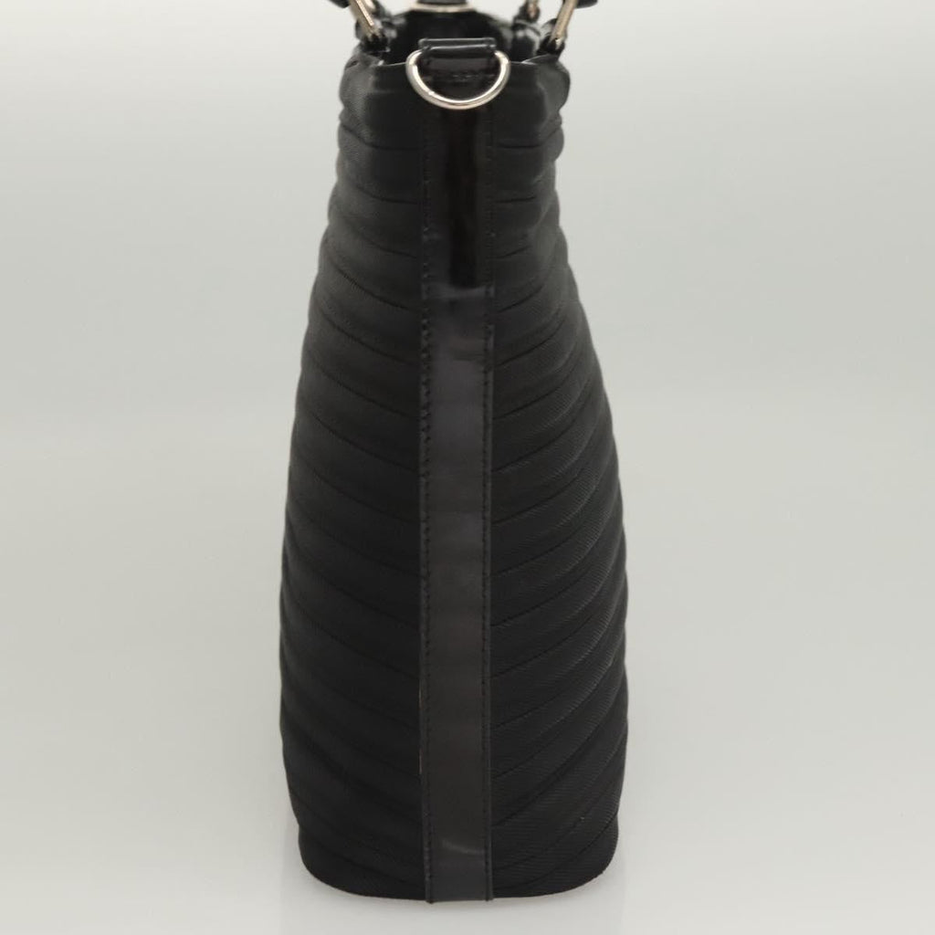 Gucci Vintage Bamboo Handle Bag Nylon Black Nylon Handbag ( )