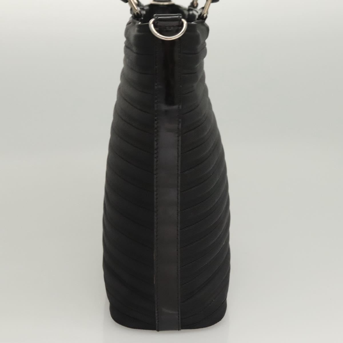 Gucci Vintage Bamboo Handle Bag Nylon Black Nylon Handbag ( )