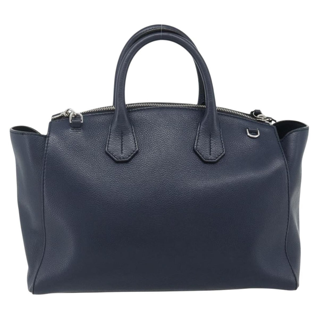 Bally Vintage Handbag Leather Navy Leather Handbag ( )