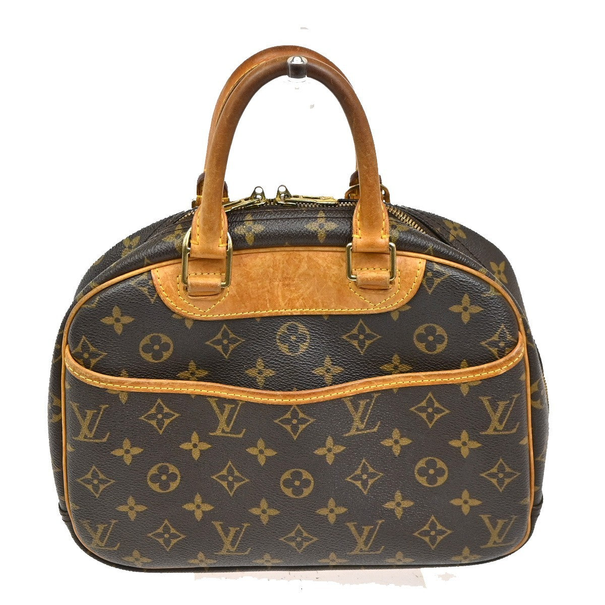 Louis Vuitton Trouville Handbag Monogram Canvas Brown Canvas Handbag (Authentic  )