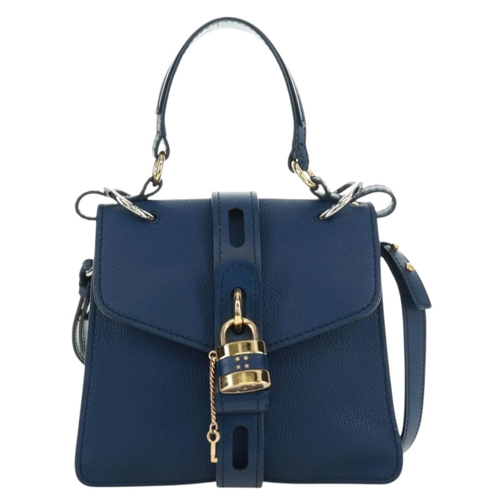 Chloe Aby Day Bag Leather Blue Leather Handbag (Authentic  )