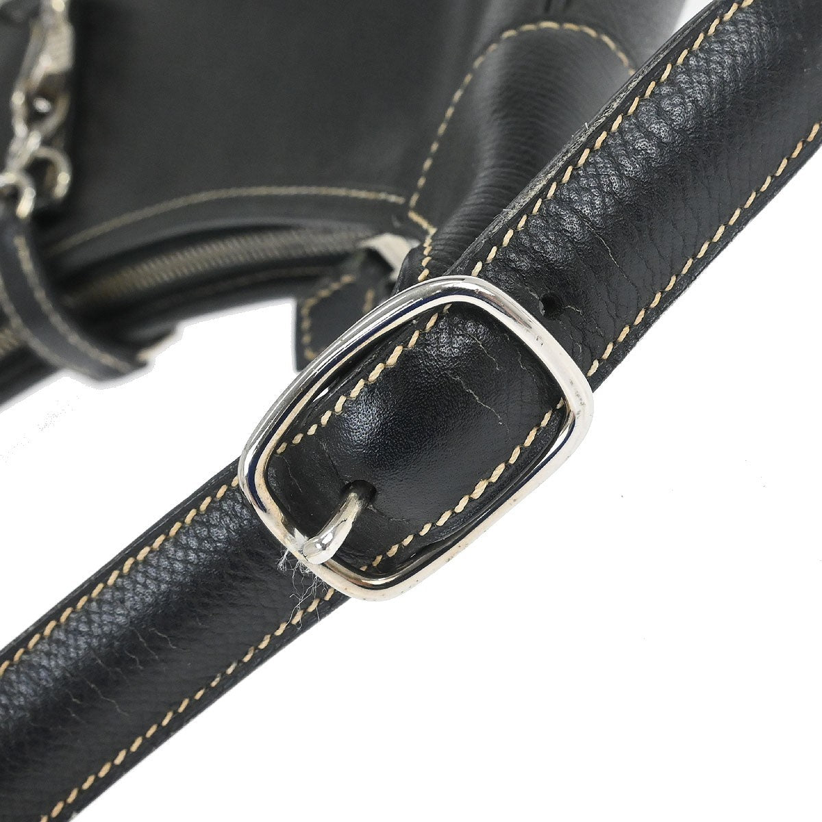 Hermes Hermes Shoulder Bag Leather Black Leather Handbag ( )