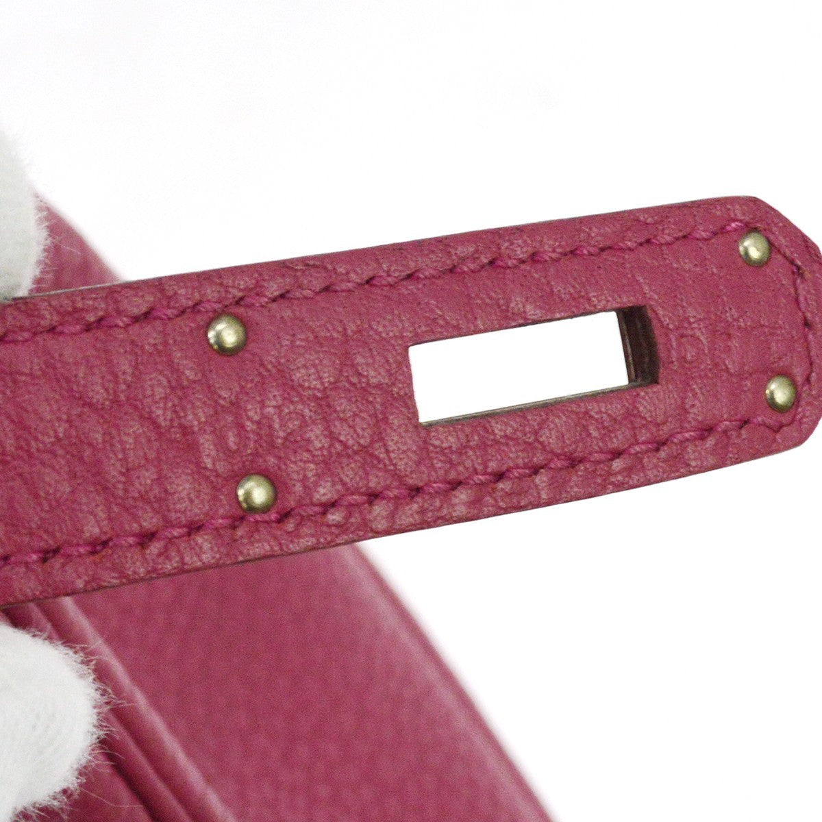 Hermes Birkin Handbag Pink Togo With Palladium Hardware Blue Leather Handbag ( )