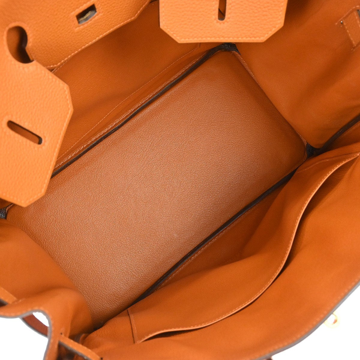 Hermes Birkin Handbag Orange Togo With Gold Hardware Orange Leather Handbag ( )