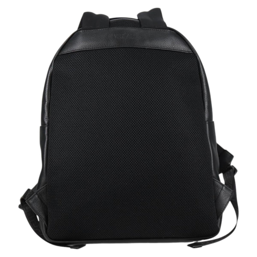 Versace Medusa Zip Backpack Leather Black Leather Backpack Bag (Authentic  )