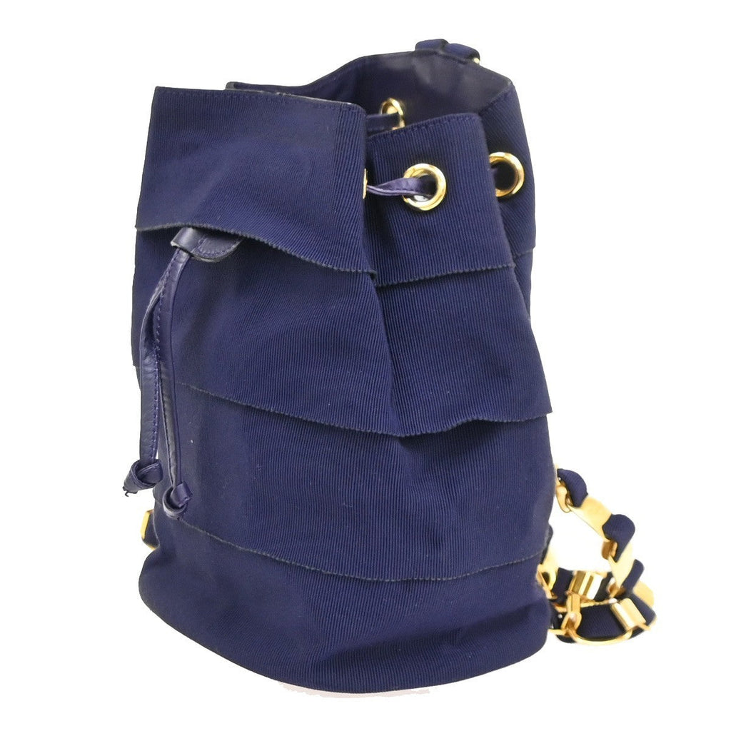 Salvatore Ferragamo Vara Chain Backpack Canvas Purple Canvas Backpack Bag (Authentic  )