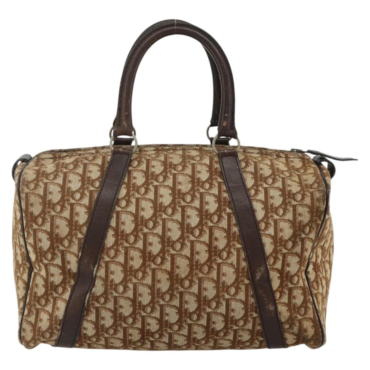 Christian Dior Vintage Trotter Handbag Canvas Brown Canvas Handbag ( )
