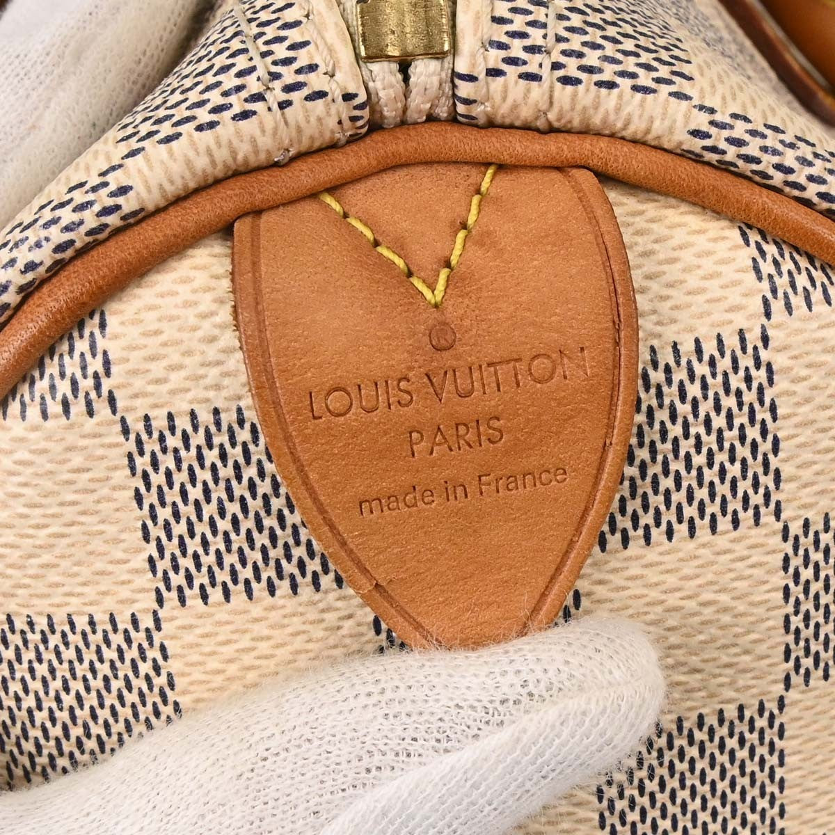 Louis Vuitton Speedy Handbag Damier White Canvas Handbag ( )