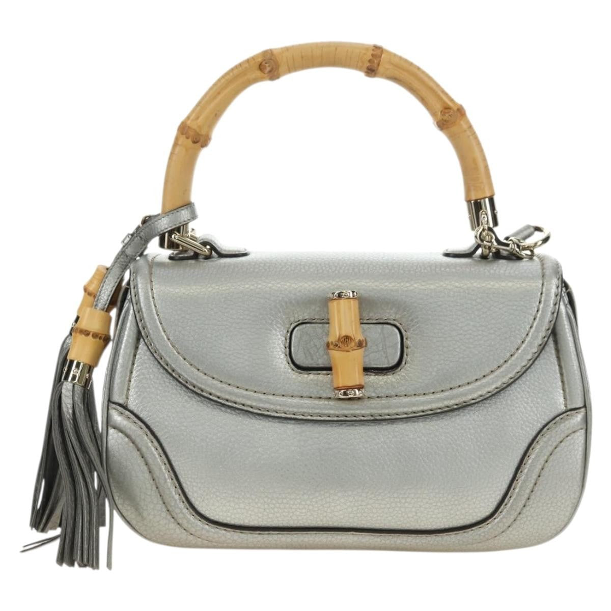 Gucci Vintage Bamboo Top Handle Bag Leather Multicolour Leather Handbag ( )