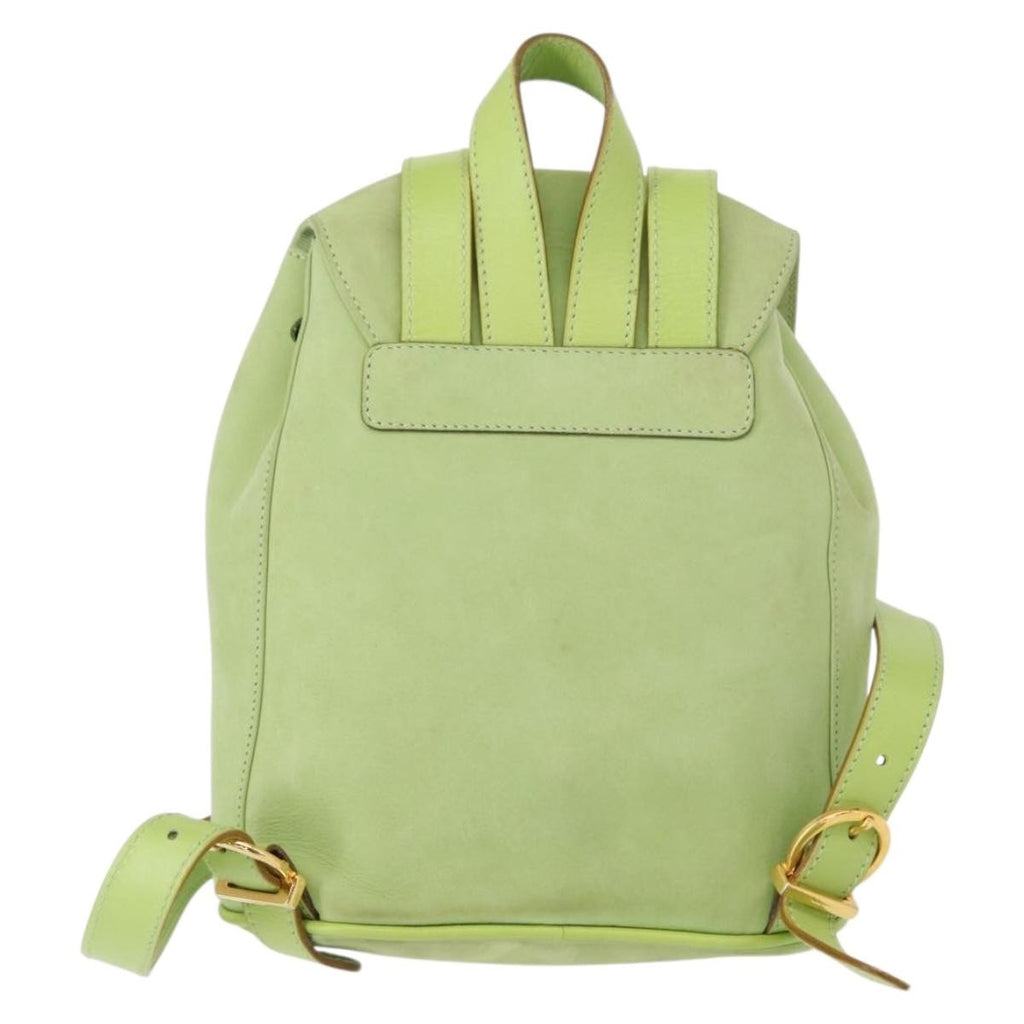 Salvatore Ferragamo Gancini Backpack Suede Green Suede Backpack Bag (Authentic  )