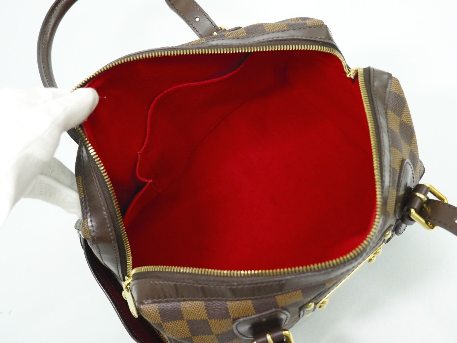 Louis Vuitton Berkeley Handbag Damier Brown Canvas Handbag (Authentic  )