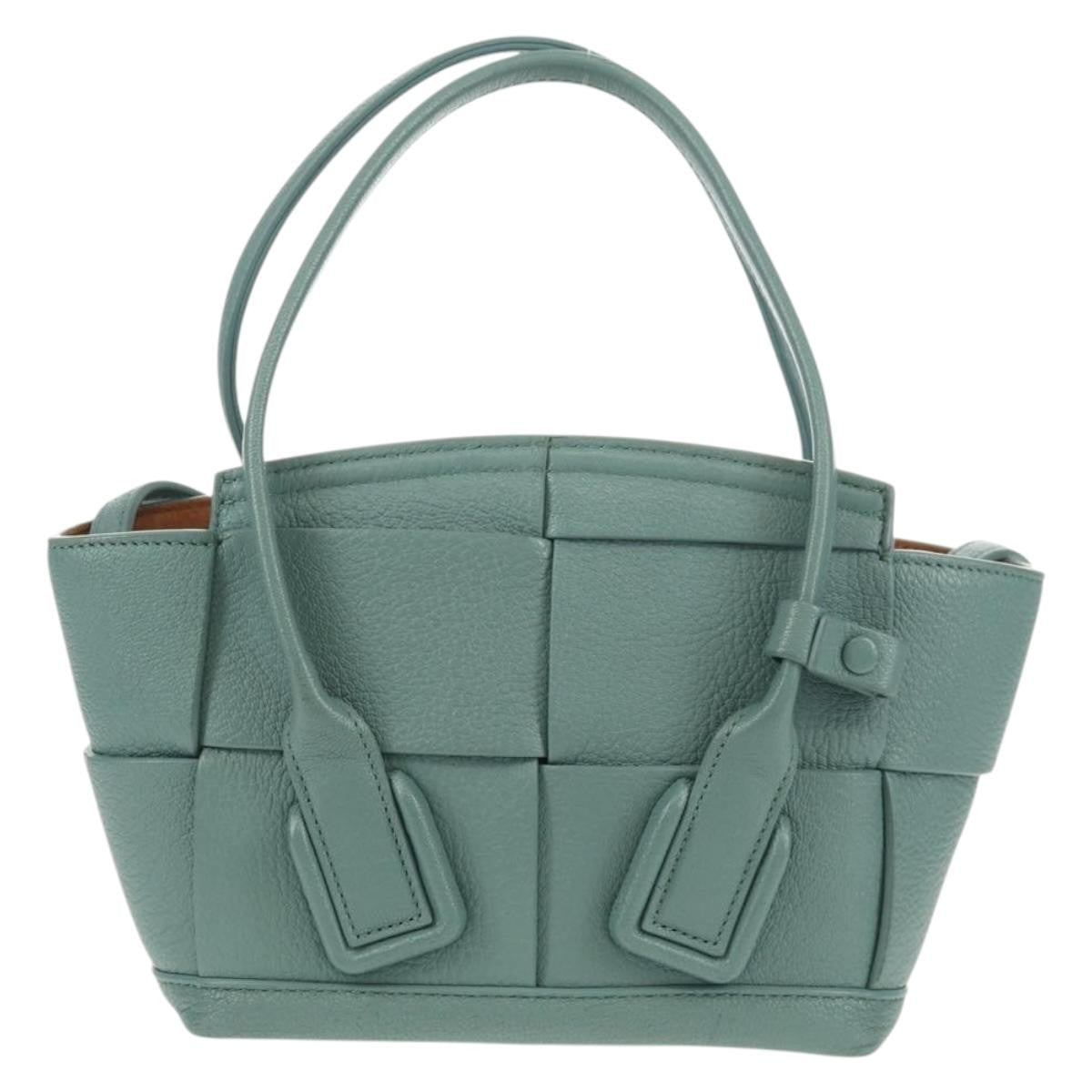 Bottega Veneta Arco Bag Maxi Intrecciato Leather Green Leather Handbag (Authentic  )