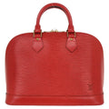 Louis Vuitton Alma Handbag Epi Leather Red Leather Handbag (Authentic  )