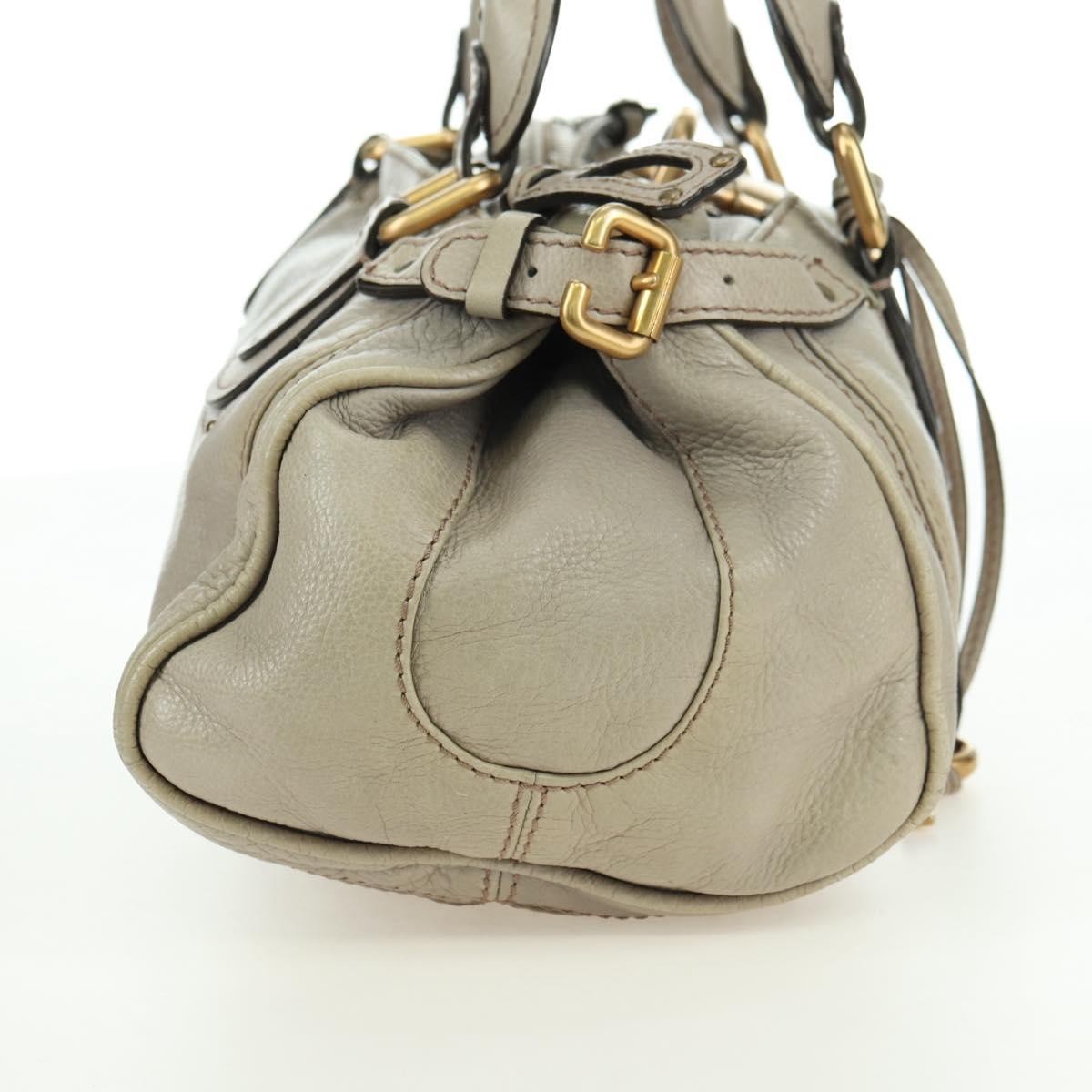 Chloe Paddington Lock Handbag Leather Beige Leather Handbag ( )