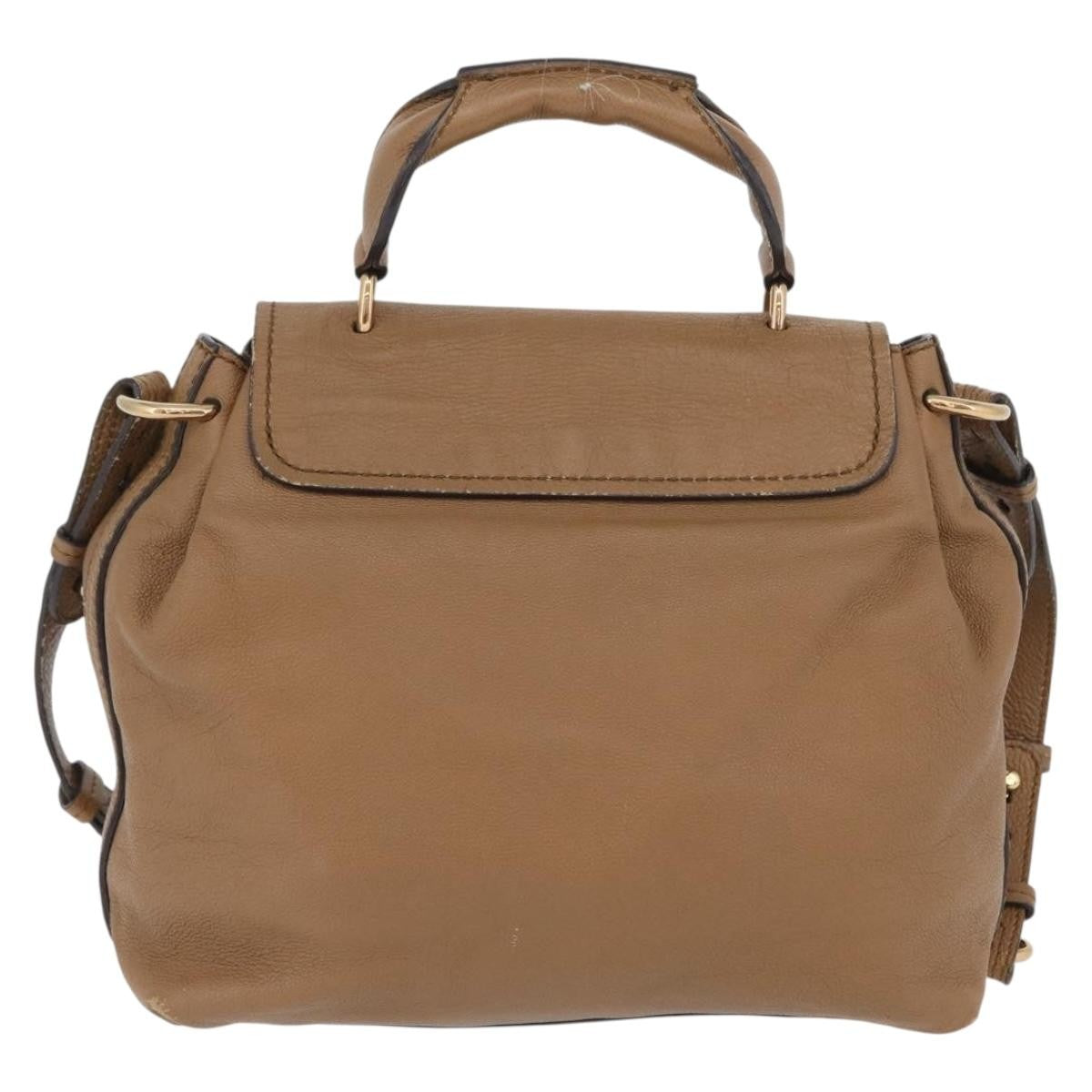Chloe Elsie Convertible Satchel Leather Brown Leather Handbag (Authentic  )