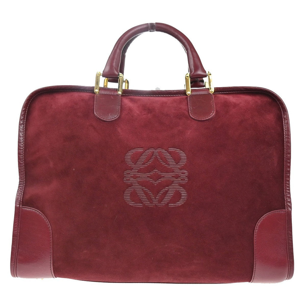 Loewe Amazona Bag Suede Red Suede Handbag (Authentic  )