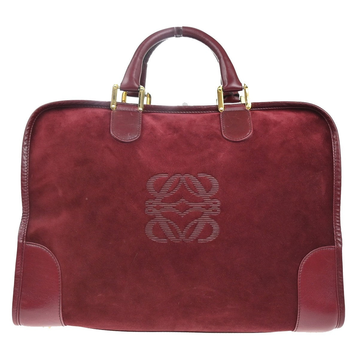 Loewe Amazona Bag Suede Red Suede Handbag (Authentic  )