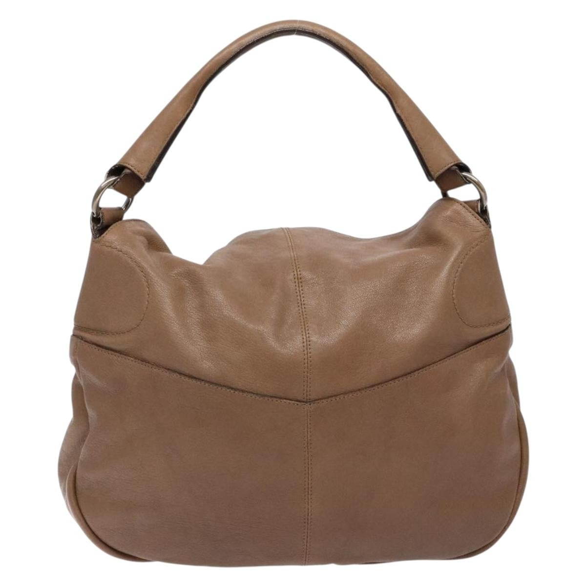 Salvatore Ferragamo Vintage Handbag Leather Brown Leather Handbag (Authentic  )