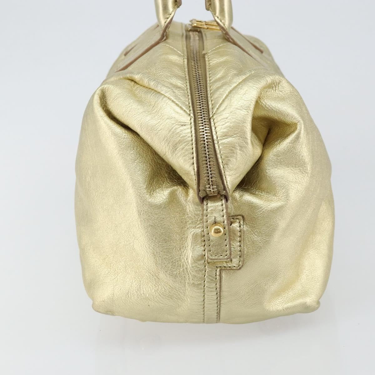 Saint Laurent Easy Y Bag Pebbled Leather Gold Leather Bag (Authentic  )