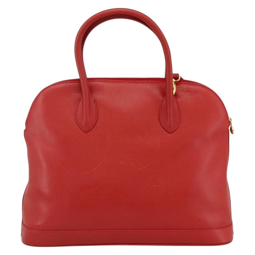 Burberry Vintage Handbag Leather Red Leather Handbag (Authentic  )