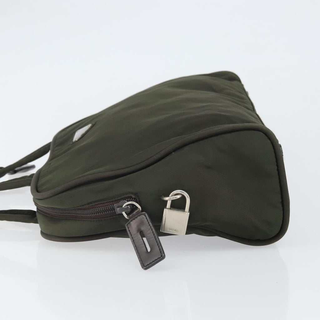 Prada Zip Around Tote Tessuto Khaki Nylon Handbag (Authentic  )