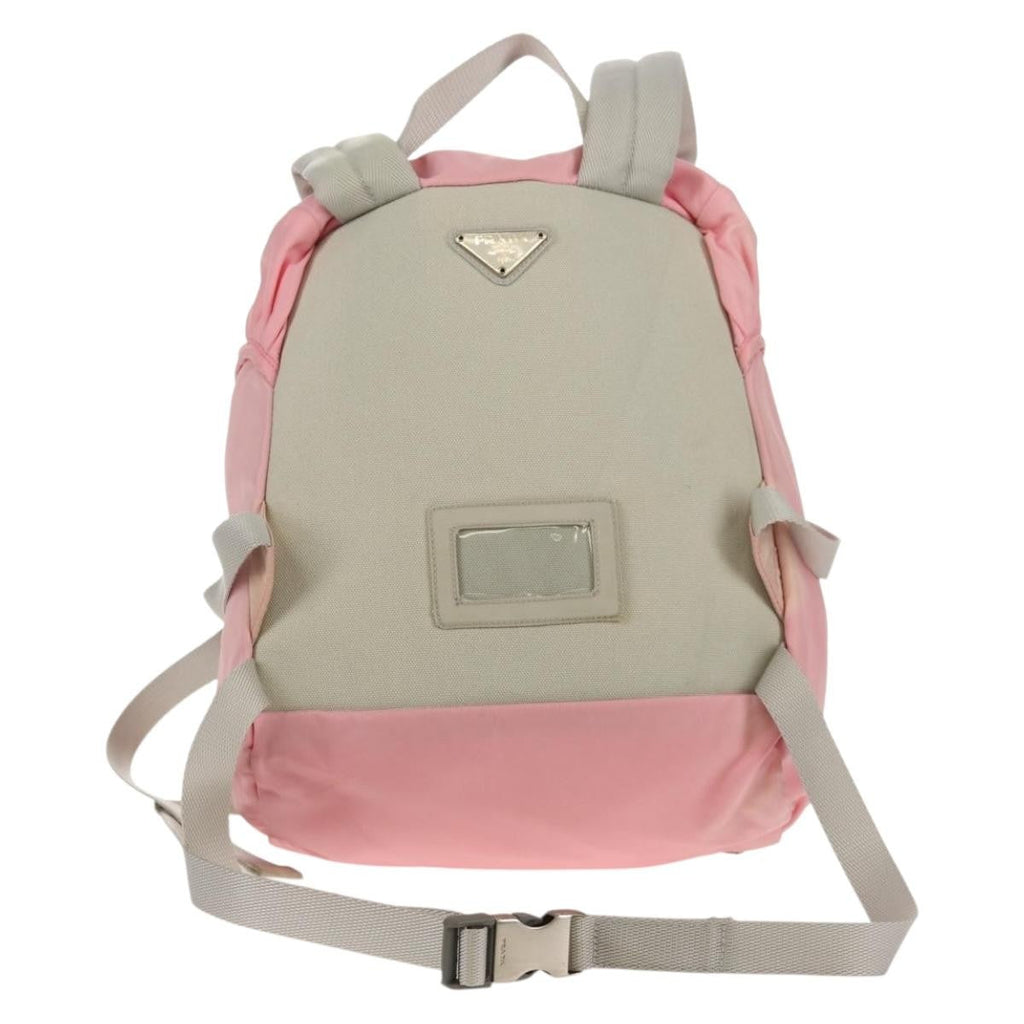 Prada Double Buckle Backpack Tessuto Pink Nylon Backpack Bag (Authentic  )