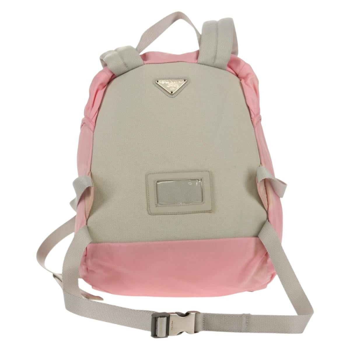 Prada Double Buckle Backpack Tessuto Pink Nylon Backpack Bag (Authentic  )