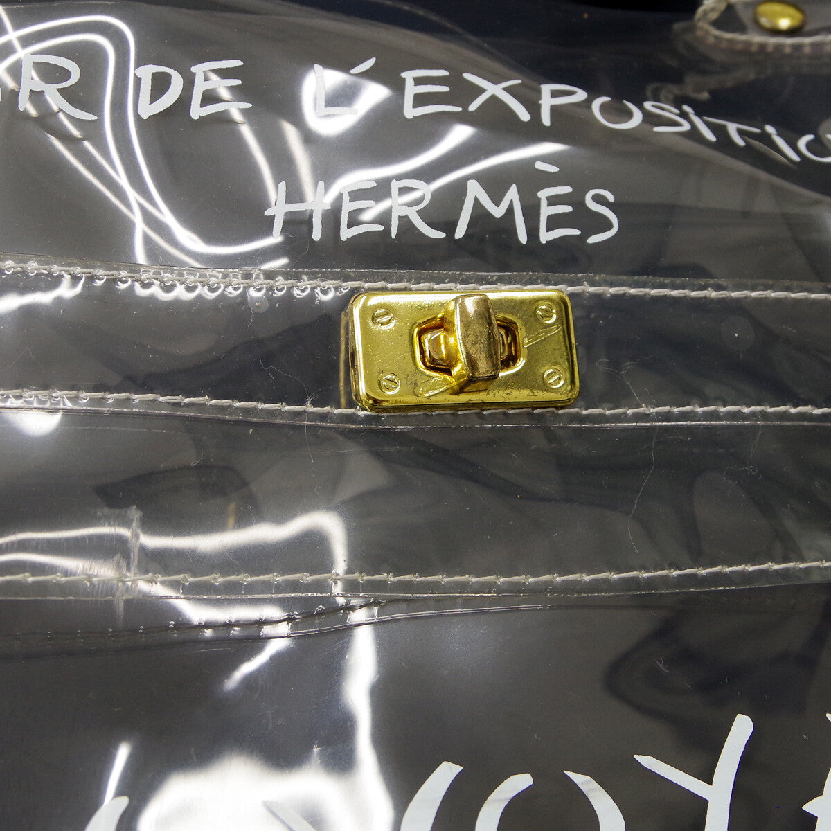 Hermes Kelly Souvenir Bag Vinyl Clear Plastic Handbag (Authentic  )