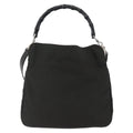 Gucci Vintage Bamboo Handle Bag Nylon Black Nylon Handbag (Authentic  )