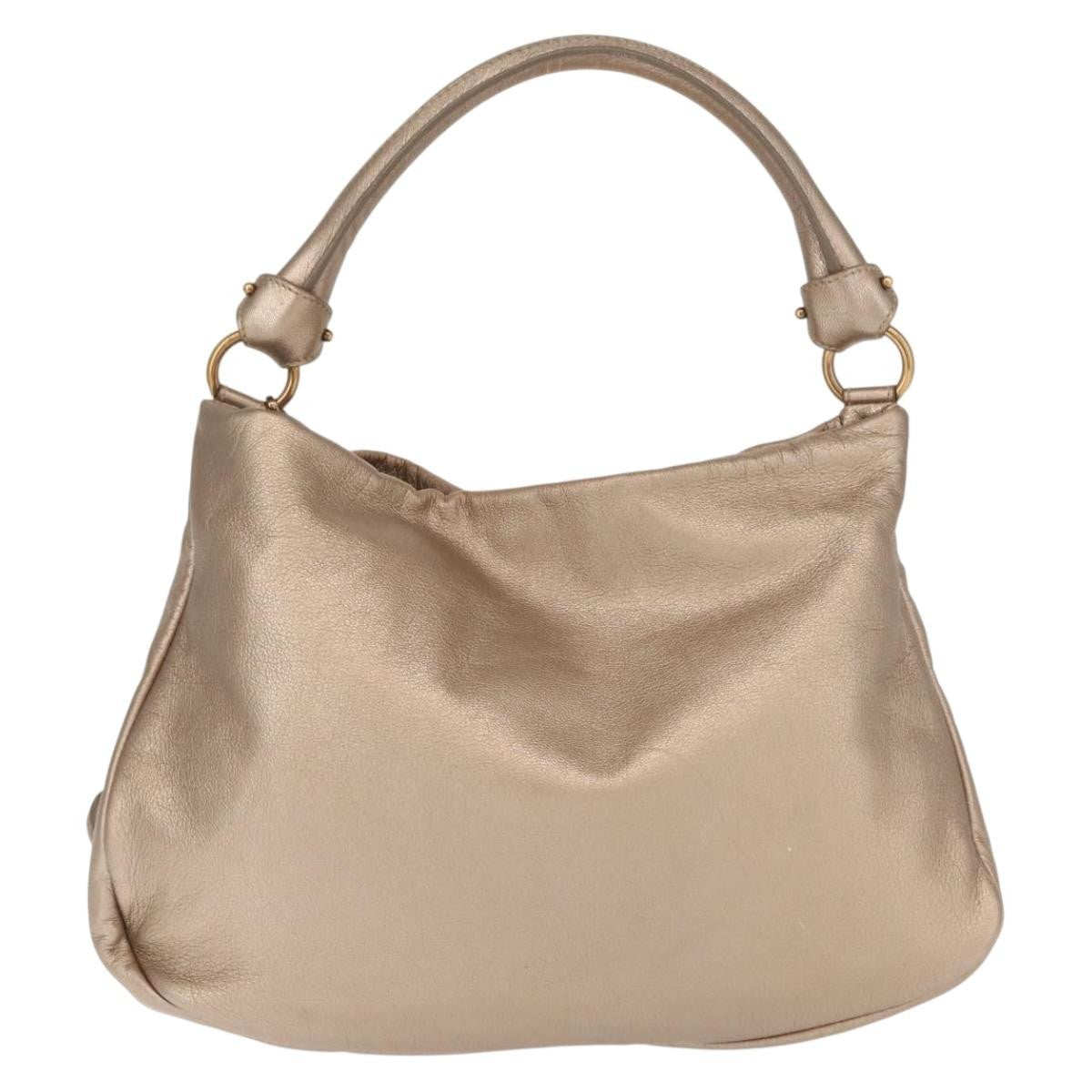 Salvatore Ferragamo Miss Vara Hobo Leather Gold Leather Handbag (Authentic  )