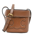 Celine Cuir Triomphe Box Bag Leather Brown Leather Handbag ( )