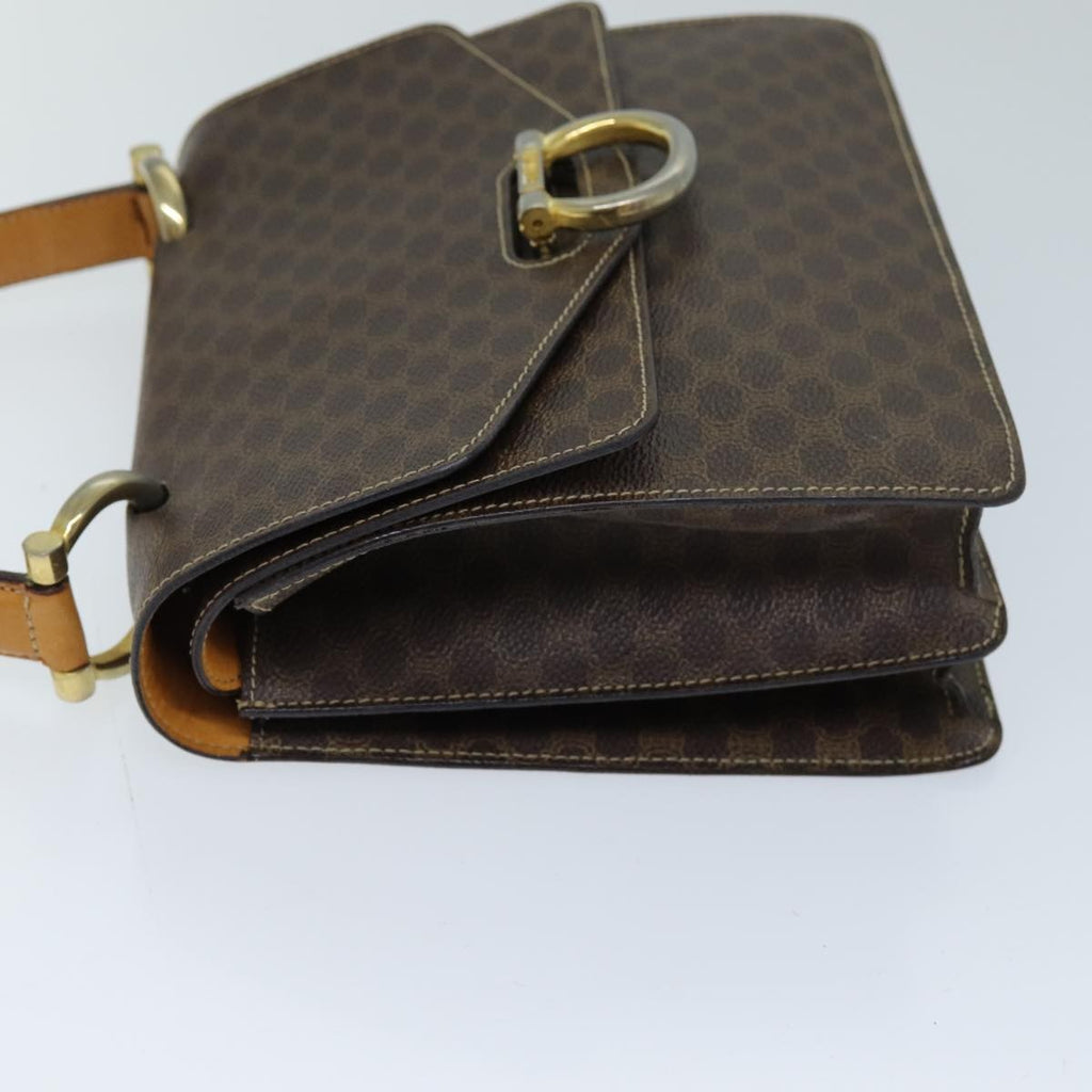 Celine Macadam Handbag Macadam With Leather Brown Canvas Handbag (Authentic  )