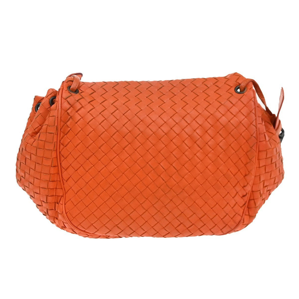 Bottega Veneta Intrecciato Shoulder Bag Leather Orange Leather Handbag ( )